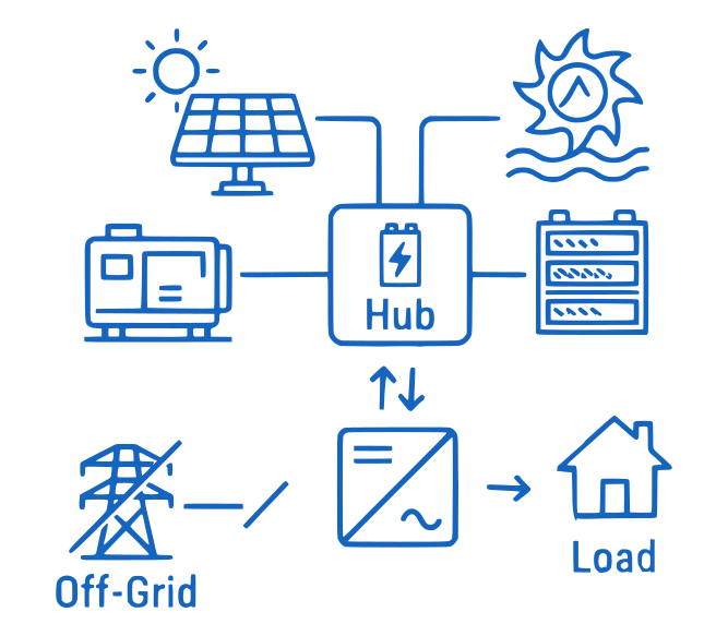 Schéma de principe d'un microgrid